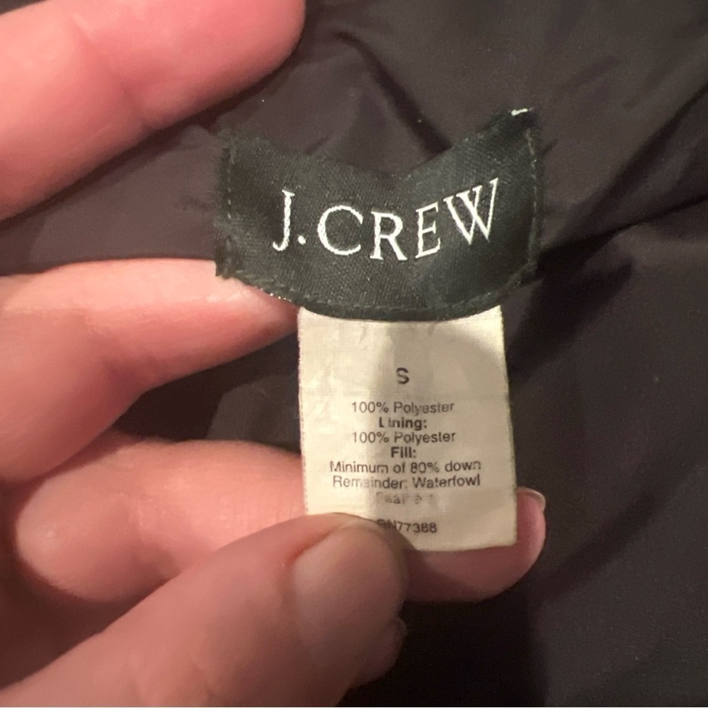 J. Crew Womens Full Zipper Button 80% Down Fill Puffer Vest Small Black Poly - Picture 6 of 7
